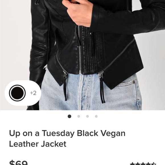 Lulu’s Black Vegan Leather Jacket - Picture 2 of 5